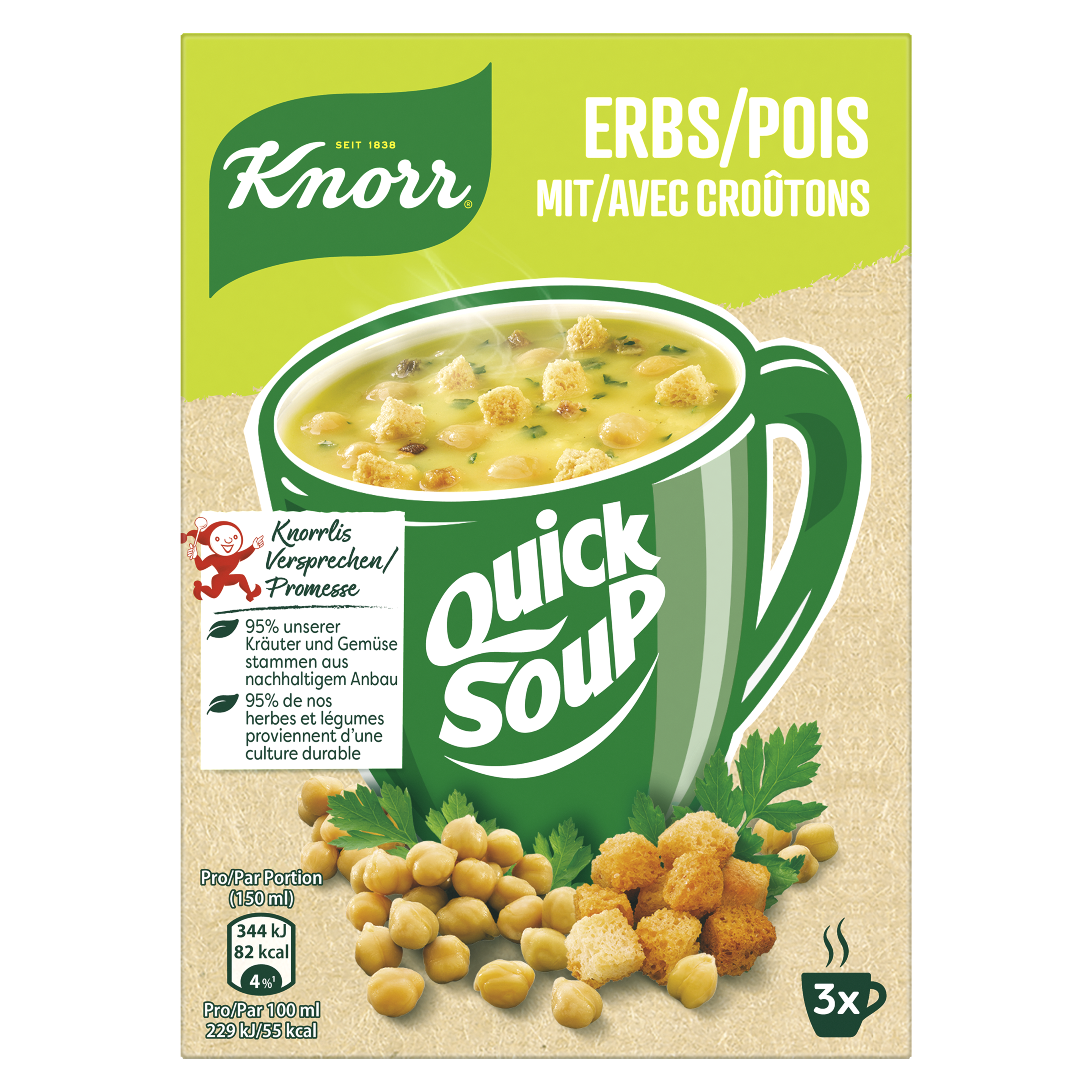 Knorr® Professionnel Soupe du Jour Soupe aux Pois de chez nous 4 x 789 gr