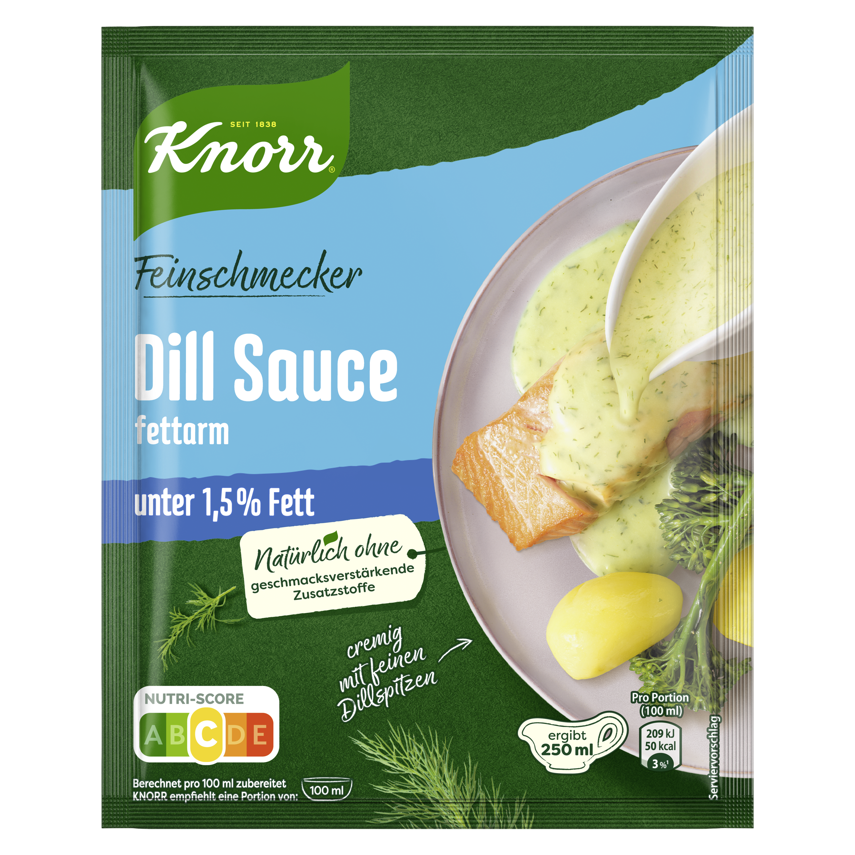 Knorr Feinschmecker Dill Sauce fettarm ergibt 250 ml | Knorr